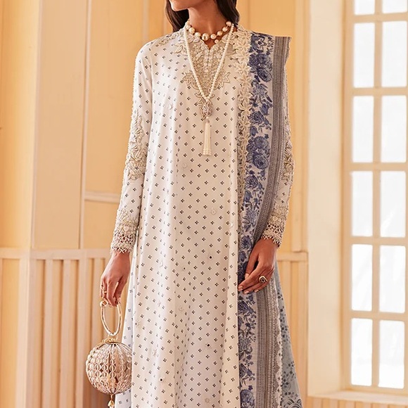 suffuse Dresses & Skirts - Suffuse pakistani dress White and Blue Floral